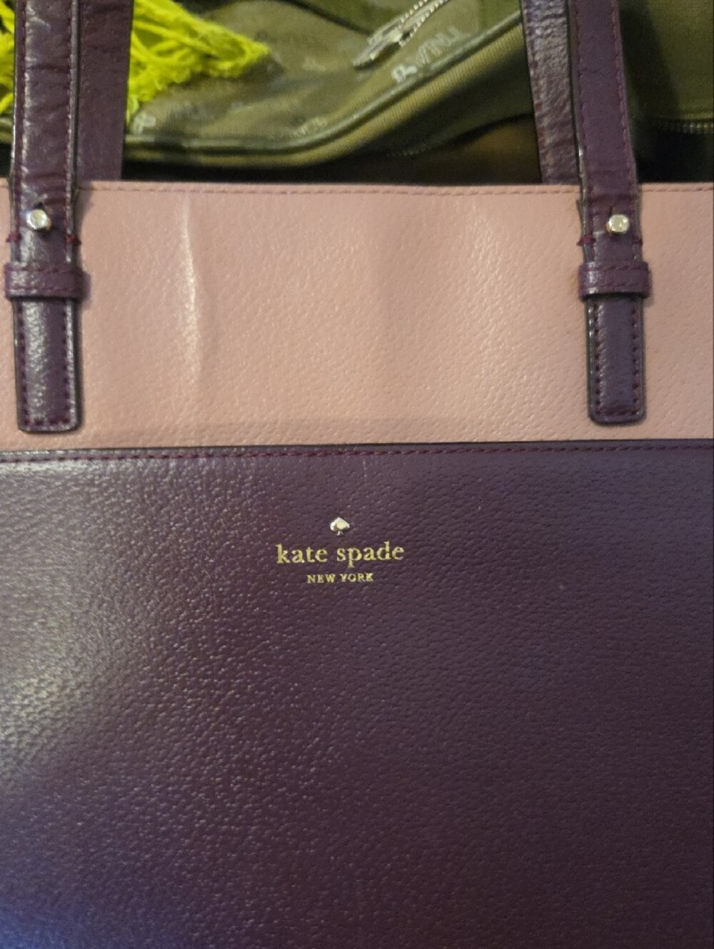 kate spade Two-Tone Pink and Purple Leather Tote - Picture 8 of 8